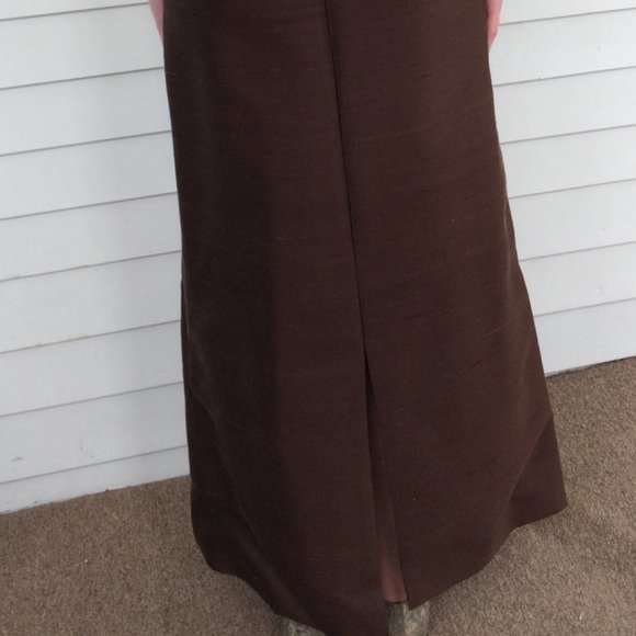 Brown Lace Gown 60s Evening Party S - Picture 4 of 5